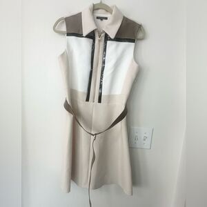 Tara Jarmon Sleeveless Tricolor Mini Dress 38=6